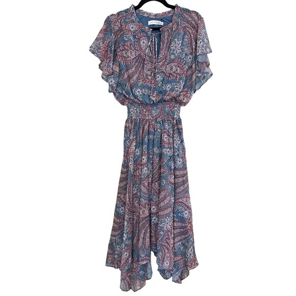Bishop + Young Sienna Smocked Midi Dress Kashmir Small NWT - Picture 3 of 10